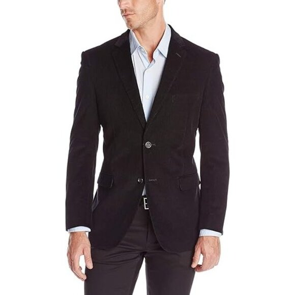 U.S. Polo Assn. Men's Corduroy Sport Coat 42L (Black) - Picture 1 of 7